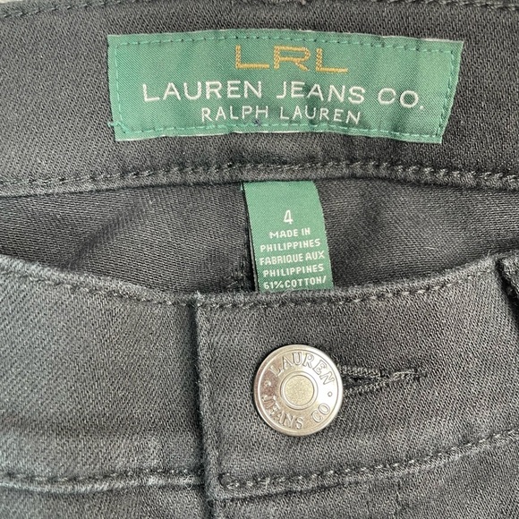 Lauren Ralph Lauren Jeans Womens 4 Black Denim Pants Classic Straight Preppy - Picture 2 of 5